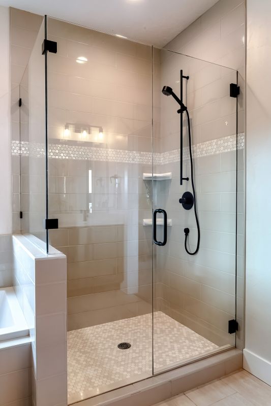 Shower with Matte Black Fixtures