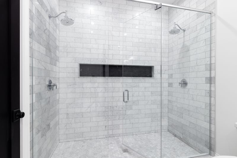 Glass Shower with Recessed Lighting