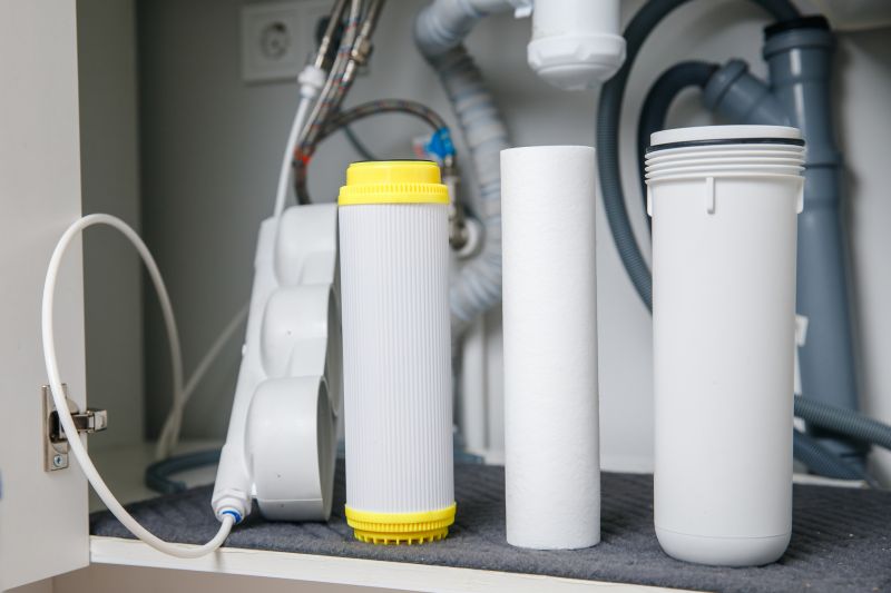 Water Softener System Components in Use
